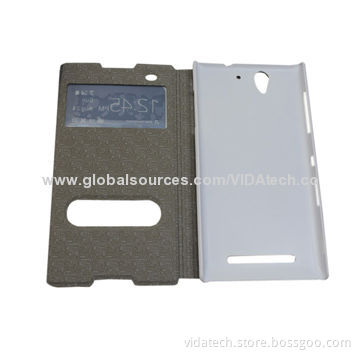 Leather Case with Standing for Sony Xperia C3 Factory